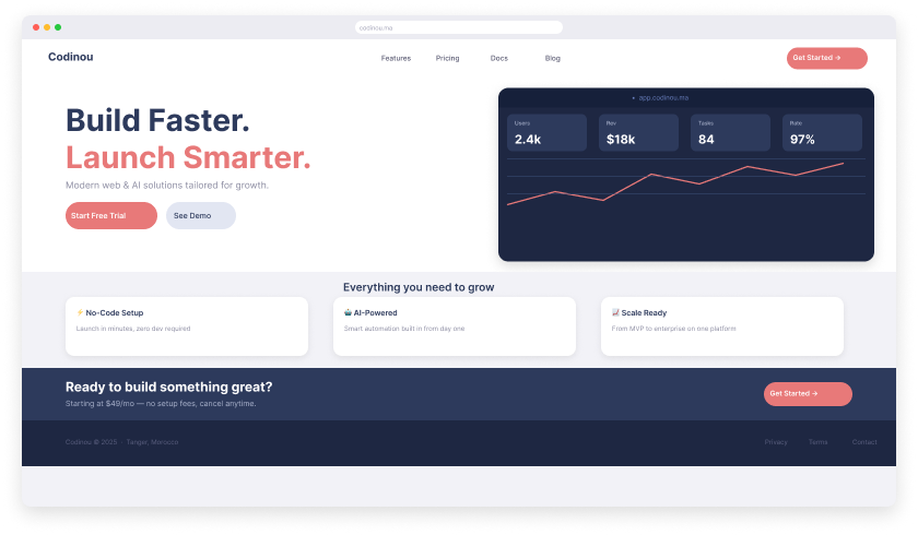 Landing Site, interface preview